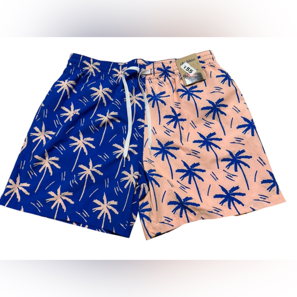 Chubbies men’s the weekend kings tropical‎ Swim Trunk shorts liner blue coral XL